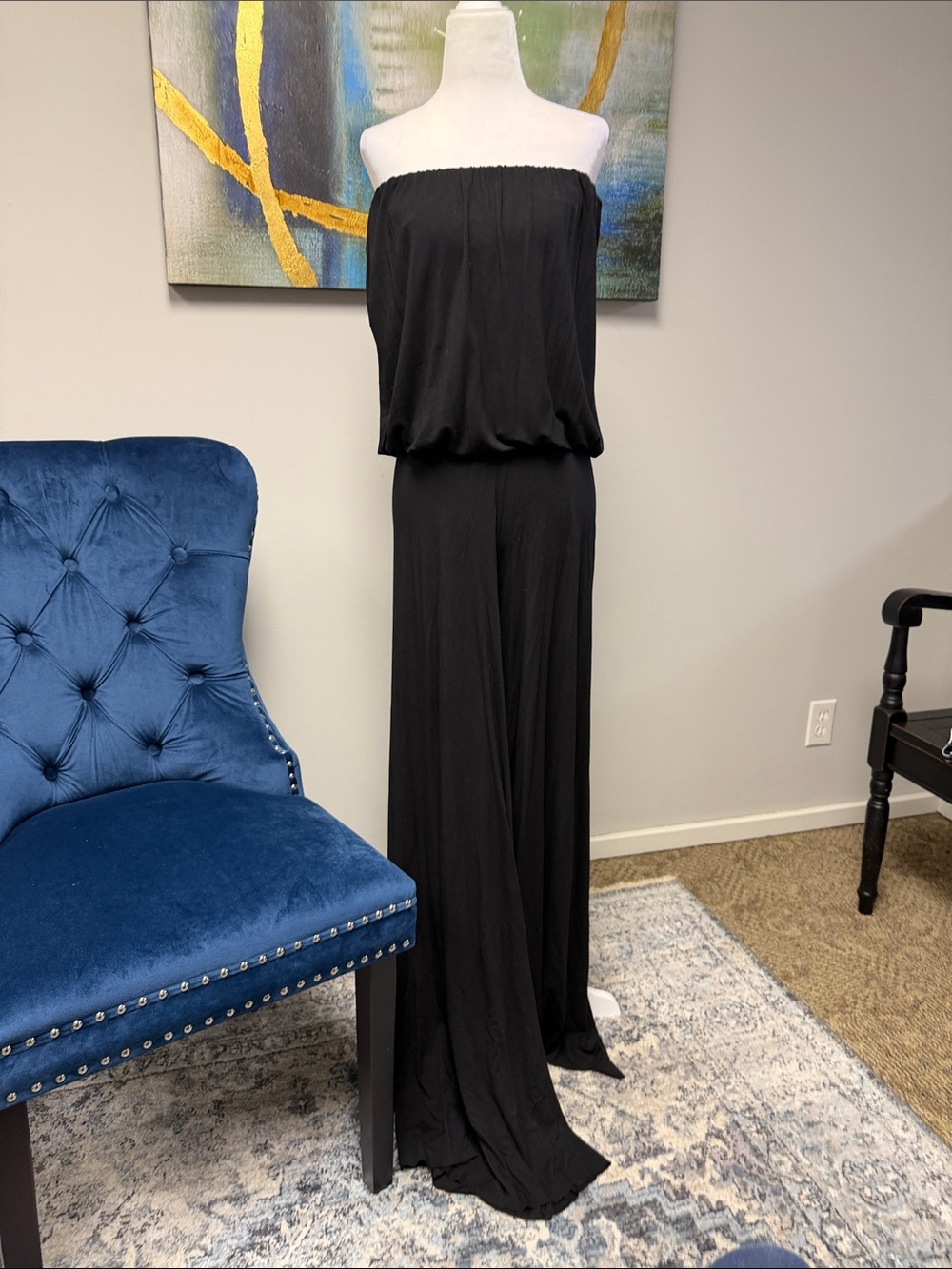 Young Fabulous & Broke Black Strapless Flowing Wide-Leg Jumpsuit